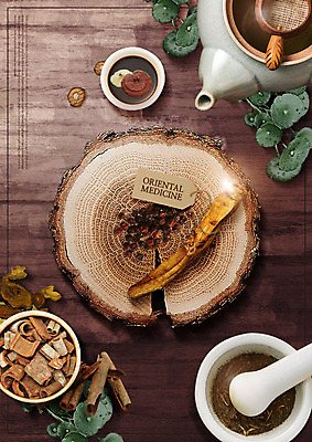 PSD 편집이미지 나뭇잎 사람없음 한의학 한약재 인삼 한약 막자사발 약탕기 영지버섯 이미지편집 잎 의학 주방용품 약 버섯 약재 삼 사발 파일형식