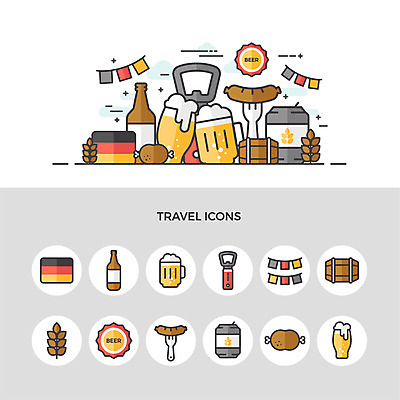 아이콘 여행 포크 맥주 병맥주 생맥주 독일 육류 사람없음 세트 보리 캔맥주 병따개 가랜드 맥주축제 맥주통 소세지빵 2D아이콘 AI파일 식기 유럽 빵 식재료 곡류 주류 축제 캔 파티용품 파일형식 벡터