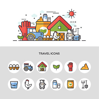 아이콘 여행 치즈 씨앗 사람없음 세트 농장 계란 우유 농촌 닭 농기구 젖소 창고 고무장갑 트랙터 헛간 비료포대 우유통 2D아이콘 AI파일 식물 장갑 농업 조류 유제품 알 시골 소 농기계 저장고 특수차량 고무 파일형식 벡터