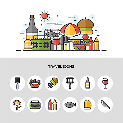 아이콘 빵 여행 디저트 어류 사람없음 야외 세트 소풍 와인 파라솔 꼬치 그릴 샴페인 라디오 뒤집개 식칼 주방장갑 소스통 2D아이콘 AI파일 음식 장갑 주방용품 주류 통 전자제품 야외활동 수중동물 소스_음식 파일형식 벡터