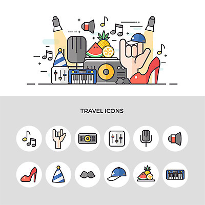 아이콘 손 악기 음악 구두 여행 과일 수염 사람없음 세트 스피커 고깔모자 건반 피아노 건반악기 마이크 파티용품 디제잉 캡모자 2D아이콘 AI파일 모자_잡화 음향기기 신발 문화예술 신체부위 파티 이벤트용품 파일형식 벡터