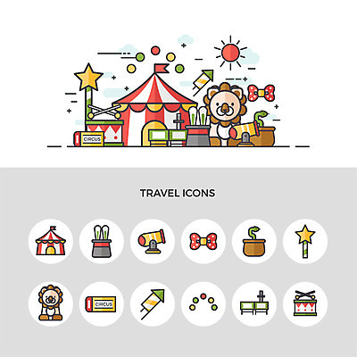 아이콘 별 리본 여행 폭죽 사람없음 세트 공연 뱀 티켓 사자 서커스 북 마술사모자 대포 마술쇼 2D아이콘 AI파일 자연요소 모자_잡화 무기 포유류 파충류 타악기 이벤트 마술 파일형식 벡터