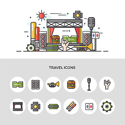 아이콘 손 여행 조명 사람없음 세트 스피커 무대 햄버거 티켓 나팔 마이크 화장실 탬버린 하모니카 음악축제 2D아이콘 AI파일 악기 음악 음향기기 타악기 패스트푸드 관악기 신체부위 축제 파일형식 벡터