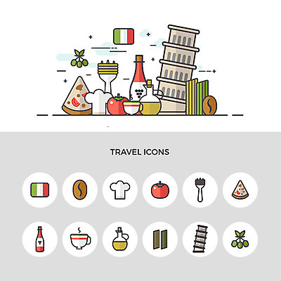 아이콘 커피 여행 토마토 피자 파스타 스파게티 요리사모자 사람없음 세트 와인 이탈리아 원두 올리브오일 로마 올리브 피사의사탑 2D아이콘 AI파일 모자_잡화 열매 유럽 음료 채소 주류 패스트푸드 서양음식 요리사 세계문화유산 기름_음식 파일형식 벡터