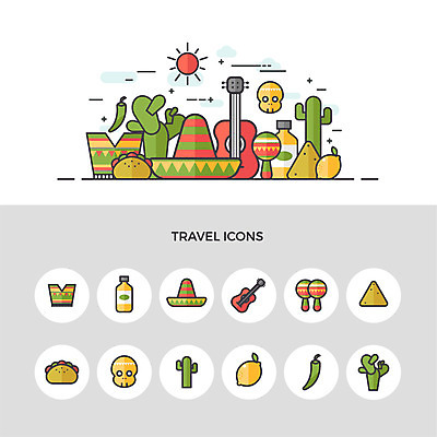 아이콘 여행 멕시코 해골 선인장 사람없음 세트 기타 소스 담요 레몬 나초 솜브레로 타코 마라카스 할라피뇨 2D아이콘 AI파일 식물 모자_잡화 음식 북아메리카 과일 고추 현악기 타악기 뼈 양념 전통의상 파일형식 벡터