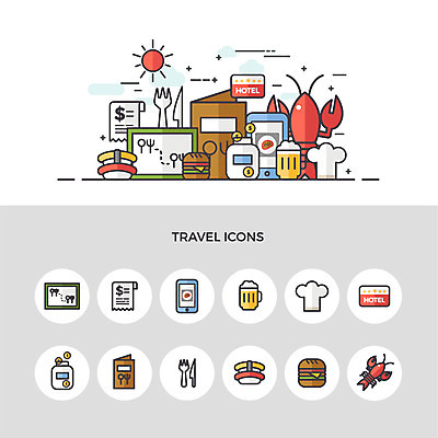 아이콘 여행 포크 지도 호텔 생맥주 요리사모자 사람없음 스마트폰 세트 초밥 햄버거 나이프 바닷가재 메뉴판 영수증 팁 2D아이콘 AI파일 모자_잡화 식기 숙소 맥주 패스트푸드 금융 핸드폰 스마트기기 요리사 칼 가재 일본음식 파일형식 벡터