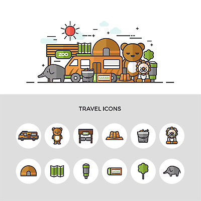 아이콘 모자 여행 지도 곰 코끼리 동물원 사람없음 세트 문 망원경 티켓 사자 먹이 사파리 솜사탕 움막 2D아이콘 AI파일 동물 잡화 포유류 디저트 파일형식 벡터