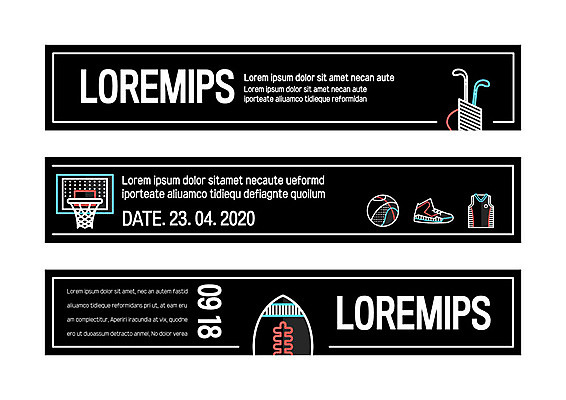 템플릿 배너 배너템플릿 가로배너 사각프레임 농구공 사람없음 그래픽 운동복 골프채 현수막 조끼 럭비공 농구대 농구화 형광 배너세트 AI파일 옷 스포츠용품 운동화 공 골프용품 프레임 농구 가로 빛 세트 사각형 외투 골대 럭비용품 파일형식 벡터