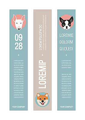 템플릿 배너 배너템플릿 세로배너 사각프레임 세마리 사람없음 그래픽 반려동물 현수막 강아지 반려 배너세트 AI파일 동물 프레임 3 세로 세트 사각형 개 파일형식 벡터