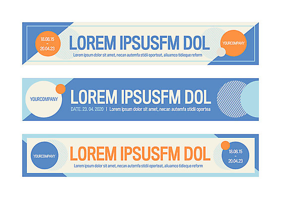 템플릿 배너 배너템플릿 가로배너 사각프레임 사람없음 그래픽 파란색 주황색 현수막 원형 빗금 배너세트 AI파일 도형 컬러 프레임 가로 세트 사각형 대각선 파일형식 벡터