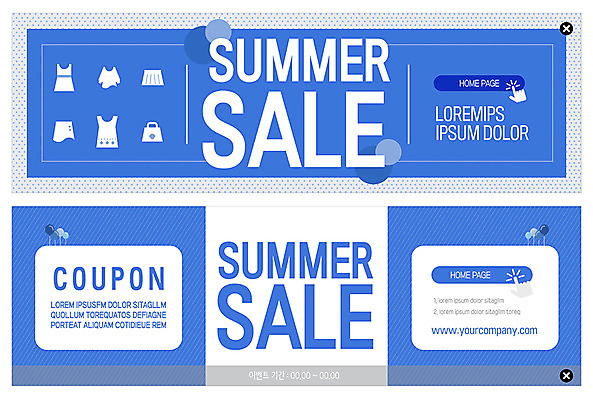 PSD 템플릿 배너 ZIP 웹템플릿 이벤트 사람없음 여름 파란색 세일 쿠폰 이벤트배너 웹배너 이미지템플릿 계절 컬러 파일형식