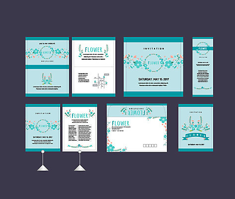 템플릿 배너템플릿 꽃 나뭇잎 이벤트 사람없음 세트 현수막 전단 엽서 초대장 약도 소봉투 행사세트 행사템플릿 AI파일 식물 배너 잎 지도 편지봉투 카드_감사 편지 홍보물 파일형식 벡터