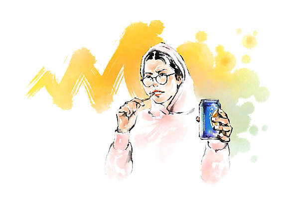 PSD 여자 일러스트 캘리그라피 한명 들기 사람 상반신 성인 먹기 캔맥주 오징어다리 싱글라이프 성인여자한명만 혼족 국내일러스트 1 라이프스타일 모션 맥주 캔 오징어 여자한명만 성인여자만 파일형식