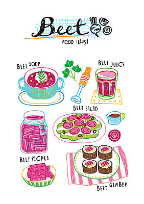 음식 일러스트 사람없음 샐러드 수프 김밥 피클 비트 국내일러스트 AI파일 채소 절임 파일형식 벡터