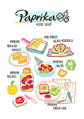 음식 포크 일러스트 파프리카 사람없음 샐러드 나이프 계란프라이 피클 오믈렛 잡채 파프리카요리 국내일러스트 AI파일 식기 채소 칼 계란요리 절임 파일형식 벡터