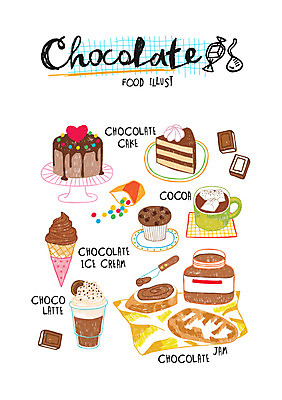 음식 빵 일러스트 사람없음 초콜릿 잼 초코케이크 코코아 라떼 초코아이스크림 초콜릿머핀 초콜릿음료 국내일러스트 AI파일 커피 음료 아이스크림 디저트 케이크 소스_음식 머핀 파일형식 벡터