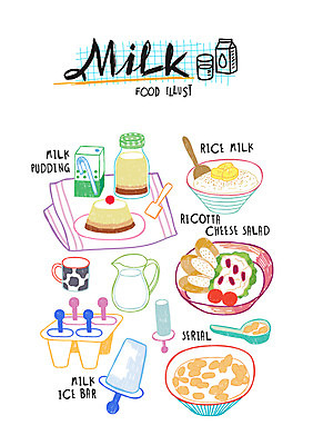 음식 일러스트 유리병 아이스크림 사람없음 샐러드 우유 머그컵 시리얼 푸딩 아이스바 리코타치즈샐러드 리코타치즈 국내일러스트 AI파일 병_용기 디저트 치즈 유제품 컵 파일형식 벡터