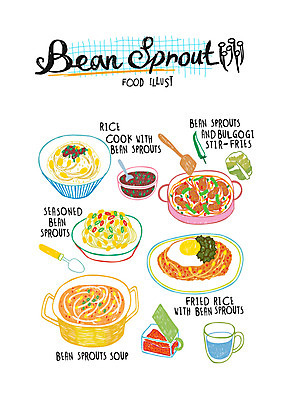 음식 일러스트 사람없음 물컵 간장 콩나물 고춧가루 콩나물국 콩나물무침 콩나물밥 콩나물볶음밥 국내일러스트 AI파일 채소 밥 컵 양념 가루 나물 볶음밥 국물 무침 파일형식 벡터