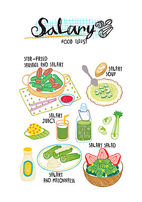 음식 일러스트 젓가락 사람없음 샐러드 수프 야채주스 케첩 샐러리 마요네즈 소시지볶음 국내일러스트 AI파일 채소 수저 주스 소스_음식 볶음 파일형식 벡터
