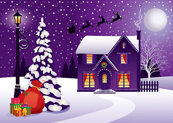 포토 JPG 해외이미지 크리스마스 겨울 가로등 가방 일러스트 자연 선물 풍경 사람없음 야외 산타클로스 마을 보라색 달 눈송이 야간 저녁 서리 연립주택 교외 순록 해외202004 해외일러스트 자연요소 잡화 계절 공공시설 기념일 컬러 주택 눈_날씨 생태계 파일형식 이미지허브