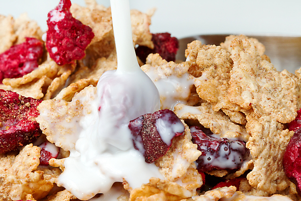 포토 JPG 해외이미지 음식 과일 사람없음 숟가락 식사 거품 우유 도자기 사발 맛 아침식사 시리얼 가득함 유기농 산딸기 뮤즐리 해외202004 해외포토 웰빙 컨셉 유제품 수저 사기그릇 파일형식 이미지허브