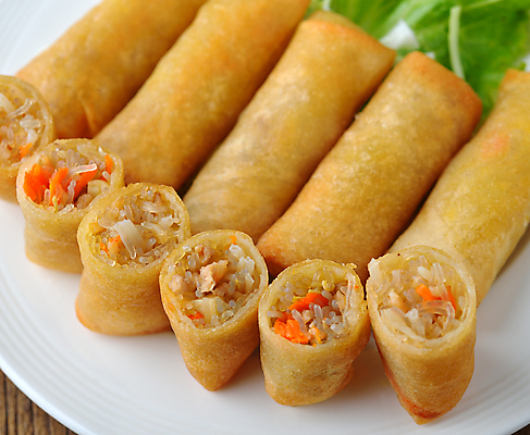 포토 JPG 해외이미지 접시 단면 실내 사람없음 중식 일렬 춘권 해외202004 해외포토 식기 음식 내부 파일형식 이미지허브