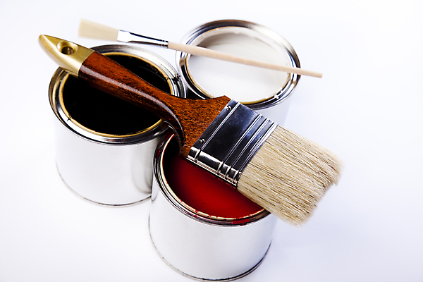 포토 JPG 해외이미지 실내 사람없음 페인트 붓 흰배경 페인트통 페인트붓 해외202004 해외포토 백그라운드 통 내부 흰색 파일형식 이미지허브