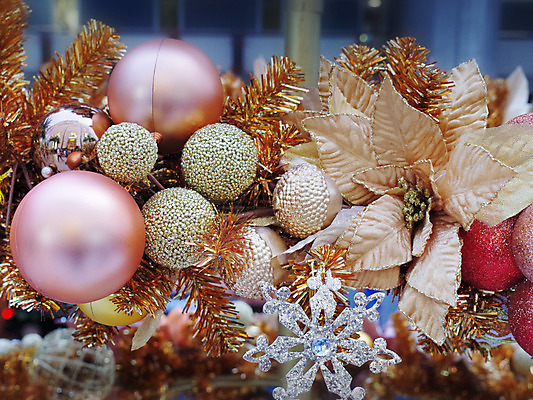 포토 JPG 해외이미지 크리스마스장식 크리스마스 실내 사람없음 아웃포커스 장식 장식볼 오브젝트 포인세티아 오너먼트 해외202004 해외포토 기념일 꽃 촬영기법 내부 파일형식 이미지허브