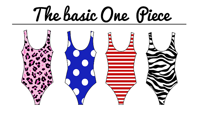 JPG 해외이미지 패션 패턴 일러스트 사람없음 다양 엘리먼트 원피스수영복 해외일러스트 수영복 다수 무늬 파일형식 이미지허브