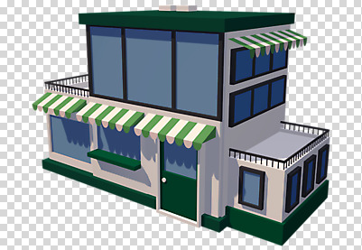 편집이미지 창문 사람없음 건물 초록색 3D소스 3D 상점 식당 디지털합성 천막 PNG 편집소스 건축물 컬러 파일형식