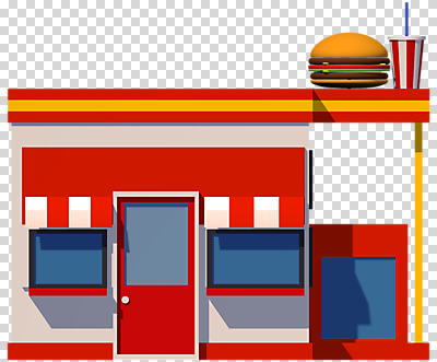 편집이미지 창문 사람없음 건물 3D소스 3D 상점 식당 햄버거 디지털합성 천막 PNG 햄버거가게 편집소스 건축물 패스트푸드 파일형식