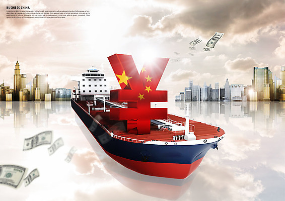 PSD 구름 편집이미지 비즈니스 하늘 빌딩 사람없음 달러 중국 도시 화물선 오성홍기 선박 위안화 이미지편집 자연요소 아시아 수상교통 돈 배_교통 건물 국기 파일형식