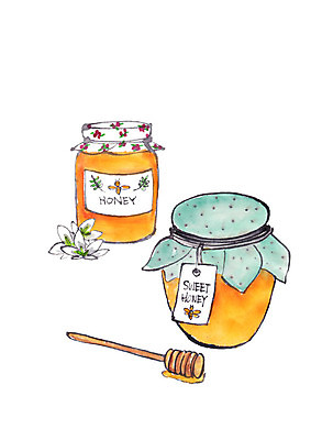 PSD 꽃 일러스트 캘리그라피 붓터치 사람없음 막대기 건강식품 꿀단지 두병 벌꿀 국내일러스트 식물 음식 2 건강 꿀 파일형식