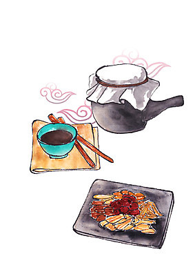 PSD 일러스트 캘리그라피 붓터치 사람없음 한약재 사발 한약 건강식품 약탕기 국내일러스트 음식 주방용품 건강 약 약재 사기그릇 파일형식