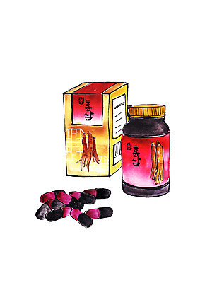 PSD 일러스트 캘리그라피 붓터치 사람없음 알약 건강식품 홍삼 홍삼액기스 국내일러스트 음식 건강 약 삼 즙 파일형식