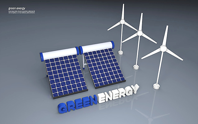 PSD 편집이미지 사람없음 3D소스 3D 풍차 그린에너지 풍력에너지 디지털합성 에코 친환경 태양에너지 집열판 편집3D 환경 에너지 파일형식
