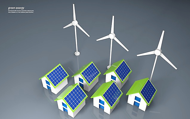 PSD 편집이미지 주택 사람없음 3D소스 3D 그린에너지 풍력에너지 디지털합성 에코 친환경 태양에너지 집열판 편집3D 건물 환경 에너지 파일형식