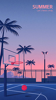 여행 야경 가로등 일러스트 농구공 사람없음 여름 여름휴가 바캉스 야자수 일몰 농구대 농구장 국내일러스트 AI파일 나무 계절 공공시설 공 스포츠시설 휴가 농구 노을 야간 골대 파일형식 벡터 여름_계절 풍경_경치
