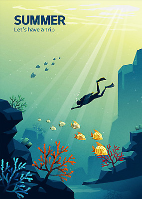 전신 남자 바다 여행 여러마리 일러스트 어류 한명 사람 성인 여름 여름휴가 바캉스 빛 바닷속 바위 스노클링 산호초 잠수 스노클링용품 국내일러스트 AI파일 1 계절 스포츠용품 다수 휴가 수중 수중동물 돌_바위 수상스포츠 수중식물 파일형식 벡터 여름_계절