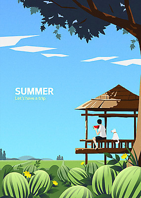 전신 나무 한마리 남자 여행 일러스트 하늘 여름음식 수박 한명 사람 성인 여름 여름휴가 바캉스 강아지 원두막 반려 수박밭 제철음식 제철과일 국내일러스트 AI파일 식물 1 계절 음식 밭 과일 휴가 반려동물 개 제철 파일형식 벡터 여름_계절