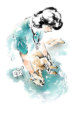 PSD 한마리 여자 일러스트 캘리그라피 청진기 붓터치 한명 사람 상반신 성인 잡기 강아지 수술복 수술장갑 동물병원 수의사 반려 수술용가위 국내일러스트 1 장갑 의료기기 모션 가위_도구 병원 반려동물 의사 의료용품 가운 개 파일형식