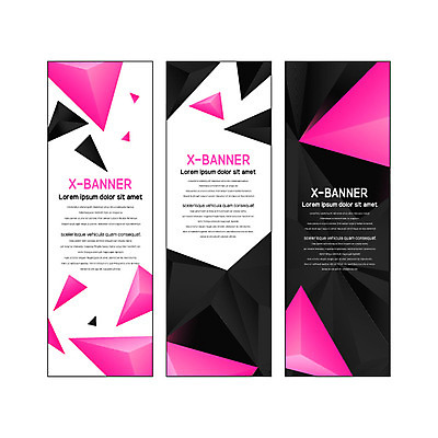 도형 템플릿 배너 배너템플릿 세로배너 분홍색 사각프레임 사람없음 검은색 현수막 삼각형 삼각뿔 배너세트 엑스배너 AI파일 컬러 프레임 세로 세트 사각형 파일형식 벡터