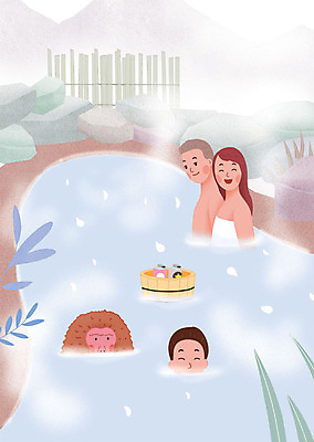 PSD 한마리 여자 남자 꽃잎 어린이 일러스트 나뭇잎 미소 사람 상반신 성인 세명 일본 온천 바위 수증기 즐거움 노천탕 물양동이 온천여행 일본원숭이 국내일러스트 1 꽃 감정 아시아 여행 잎 표정 스파 돌_바위 원숭이 양동이 파일형식