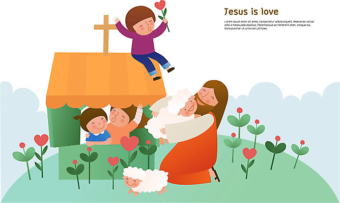 전신 여자 남자 꽃 기독교 어린이 두마리 일러스트 창문 안기 함께함 사랑 미소 사람 여러명 상반신 교회 기댐 양 예수 창가 언덕 즐거움 국내일러스트 AI파일 식물 감정 종교 다수 컨셉 2 포유류 종교건축 모션 표정 건물 신_종교 파일형식 벡터