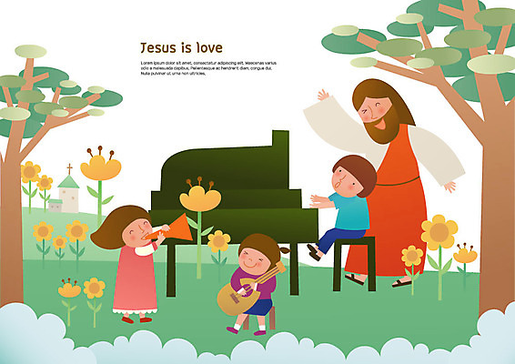 전신 나무 여자 남자 꽃 기독교 어린이 악기 연주 일러스트 함께함 사랑 미소 사람 초원 여러명 교회 기타 예수 건반 피아노 즐거움 합주 국내일러스트 AI파일 식물 감정 종교 음악 다수 컨셉 종교건축 현악기 표정 건물 신_종교 건반악기 파일형식 벡터