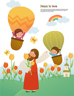 구름 여자 남자 꽃 기독교 어린이 나비 무지개 두마리 일러스트 하늘 사랑 미소 사람 초원 상반신 세명 교회 튤립 열기구 예수 즐거움 국내일러스트 AI파일 자연요소 식물 감정 종교 곤충 2 항공교통 종교건축 표정 건물 신_종교 파일형식 벡터