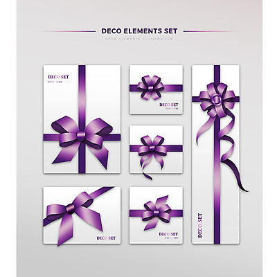 도형 리본 일러스트 프레임 선물 사람없음 장식 세트 사각형 보라색 편지 엘리먼트 국내일러스트 AI파일 컬러 파일형식 벡터