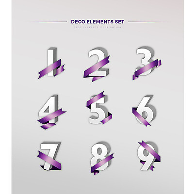 1 리본 2 일러스트 3 사람없음 장식 세트 숫자 보라색 9 4 8 6 5 7 엘리먼트 국내일러스트 AI파일 문자 컬러 파일형식 벡터