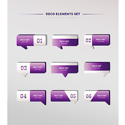 말풍선 일러스트 사람없음 장식 세트 숫자 보라색 입체 엘리먼트 국내일러스트 AI파일 문자 컬러 파일형식 벡터