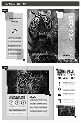 템플릿 표지디자인 표지 ZIP 내지 리플렛 여러마리 3단접지 돋보기 팜플렛 사람없음 호랑이 온도계 체온계 풀숲 구급약상자 인디자인 INDD 이미지템플릿 다수 포유류 구급상자 숲 파일형식